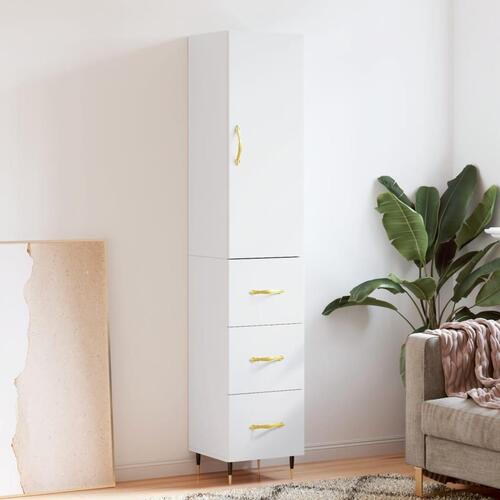 Skab 34,5x34x180 cm konstrueret træ hvid