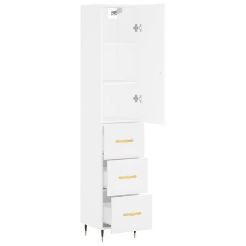 Skab 34,5x34x180 cm konstrueret træ hvid