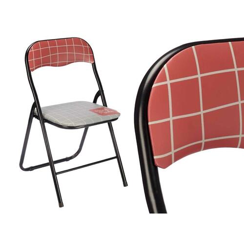 Polstrede Campingstol Hand Made Brun Sort Grå PVC Metal 43 x 46 x 78 cm (6 enheder)