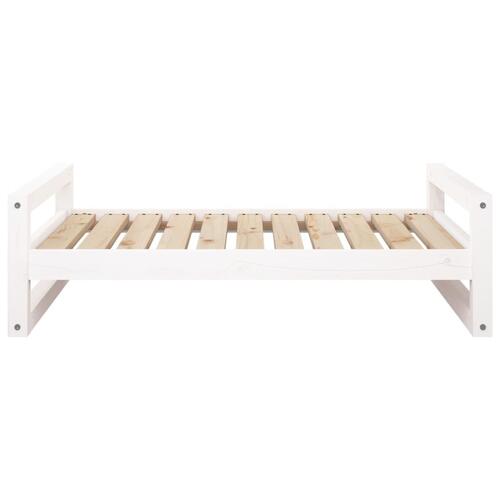 Hundeseng 95,5x65,5x28 cm massivt fyrretræ hvid