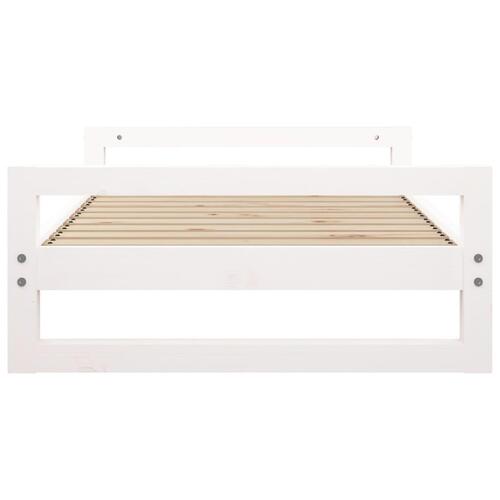 Hundeseng 95,5x65,5x28 cm massivt fyrretræ hvid