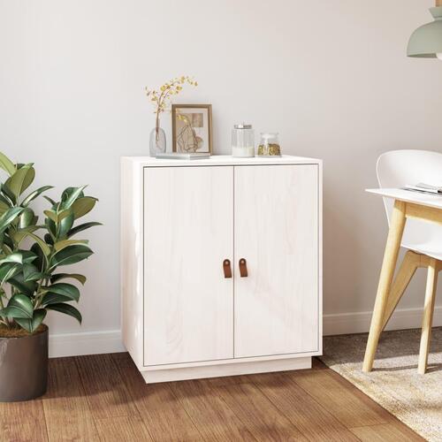 Skænk 65,5x40x75 cm massivt fyrretræ hvid