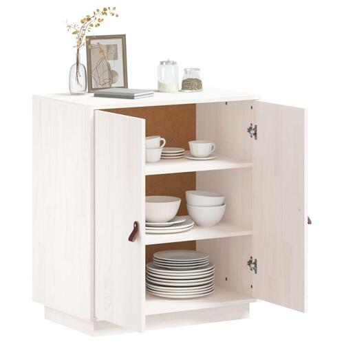 Skænk 65,5x40x75 cm massivt fyrretræ hvid