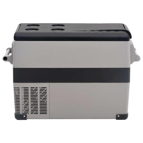 Køleboks med håndtag og adapter 35 l PP og PE sort og grå