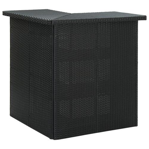 Hjørnebarbord 100x50x105 cm polyrattan sort