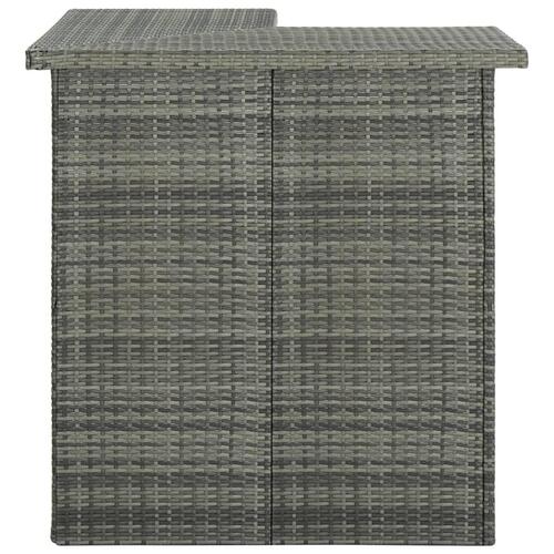 Barbord til hjørne 100x50x105 cm polyrattan grå
