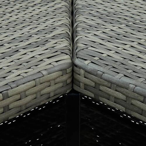 Barbord til hjørne 100x50x105 cm polyrattan grå