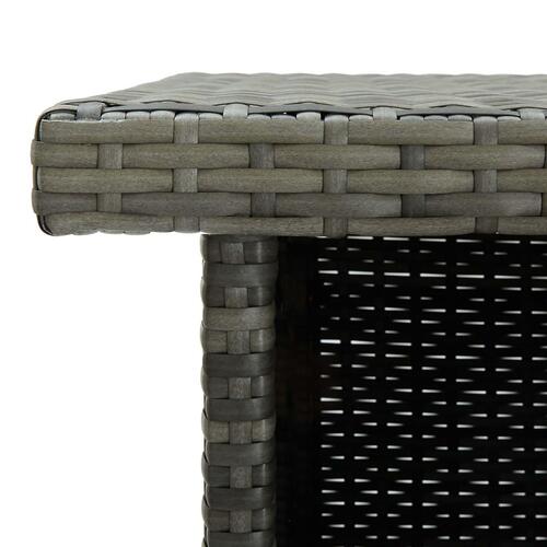 Barbord til hjørne 100x50x105 cm polyrattan grå