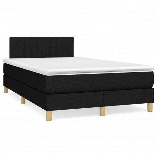 Kontinentalseng med madras 120×190 cm - stof, sort