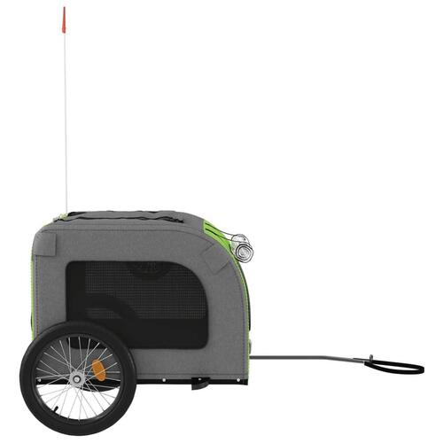 Cykeltrailer til kæledyr oxfordstof og jern grøn og grå