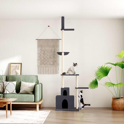 Kradsetræ fra gulv til loft 250,5-276,5 cm mørkegrå