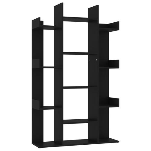 Bogreol 86x25,5x140 cm konstrueret træ sort