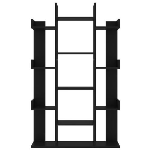 Bogreol 86x25,5x140 cm konstrueret træ sort