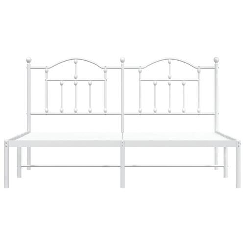 Sengeramme med sengegavl 180x200 cm metal hvid
