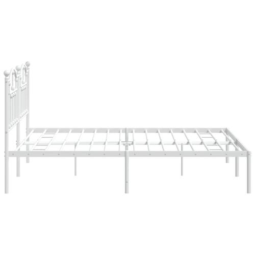 Sengeramme med sengegavl 180x200 cm metal hvid