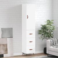 Skab 34,5x34x180 cm konstrueret træ hvid