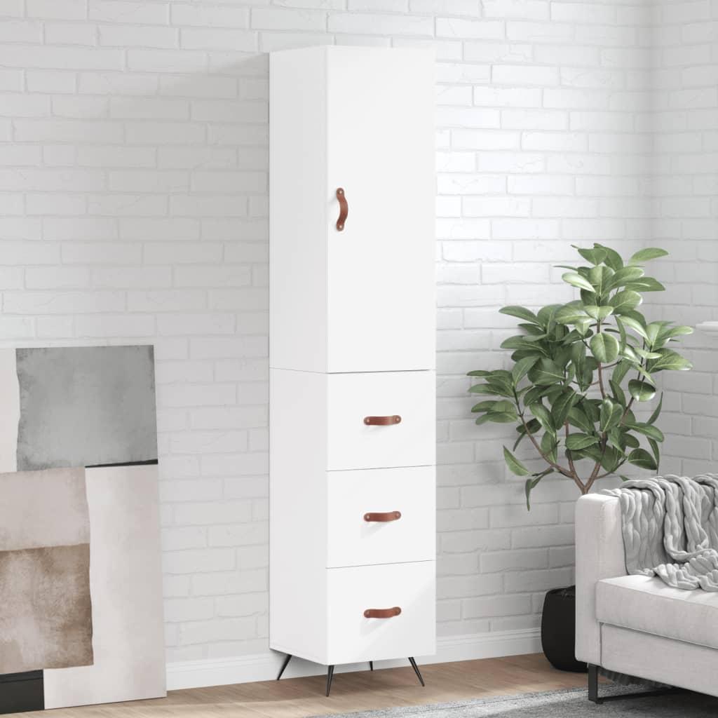Skab 34,5x34x180 cm konstrueret træ hvid
