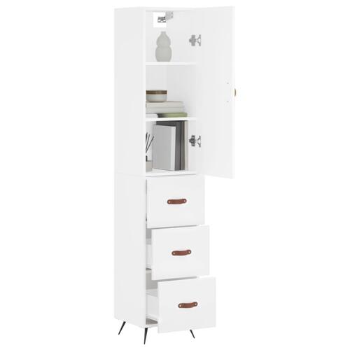 Skab 34,5x34x180 cm konstrueret træ hvid
