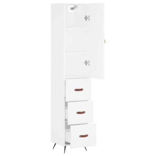 Skab 34,5x34x180 cm konstrueret træ hvid