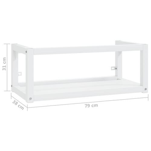 Væghængt badeværelsesmøbel til håndvask 79x38x31 cm jern hvid