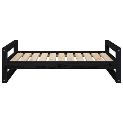 Hundeseng 95,5x65,5x28 cm massivt fyrretræ sort