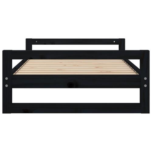 Hundeseng 95,5x65,5x28 cm massivt fyrretræ sort