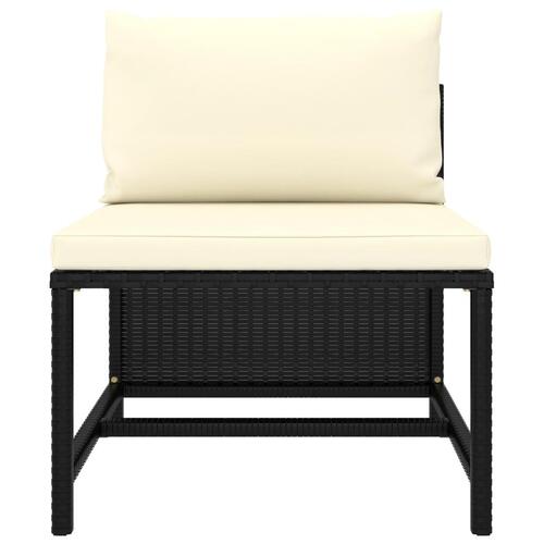 Sofasæt til haven 5 dele med hynder polyrattan sort