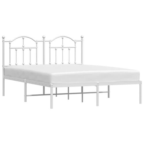 Sengeramme med sengegavl 140x190 cm metal hvid
