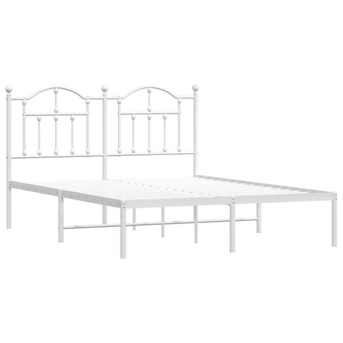 Sengeramme med sengegavl 140x190 cm metal hvid