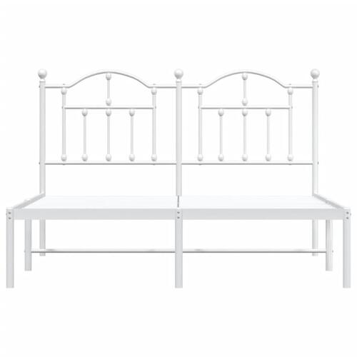 Sengeramme med sengegavl 140x190 cm metal hvid