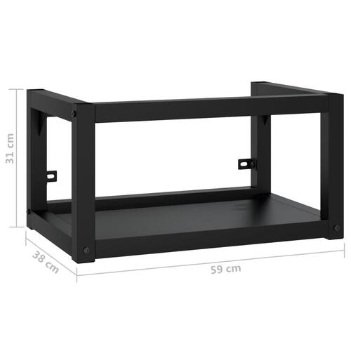 Væghængt badeværelsesmøbel til håndvask 59x38x31 cm jern sort