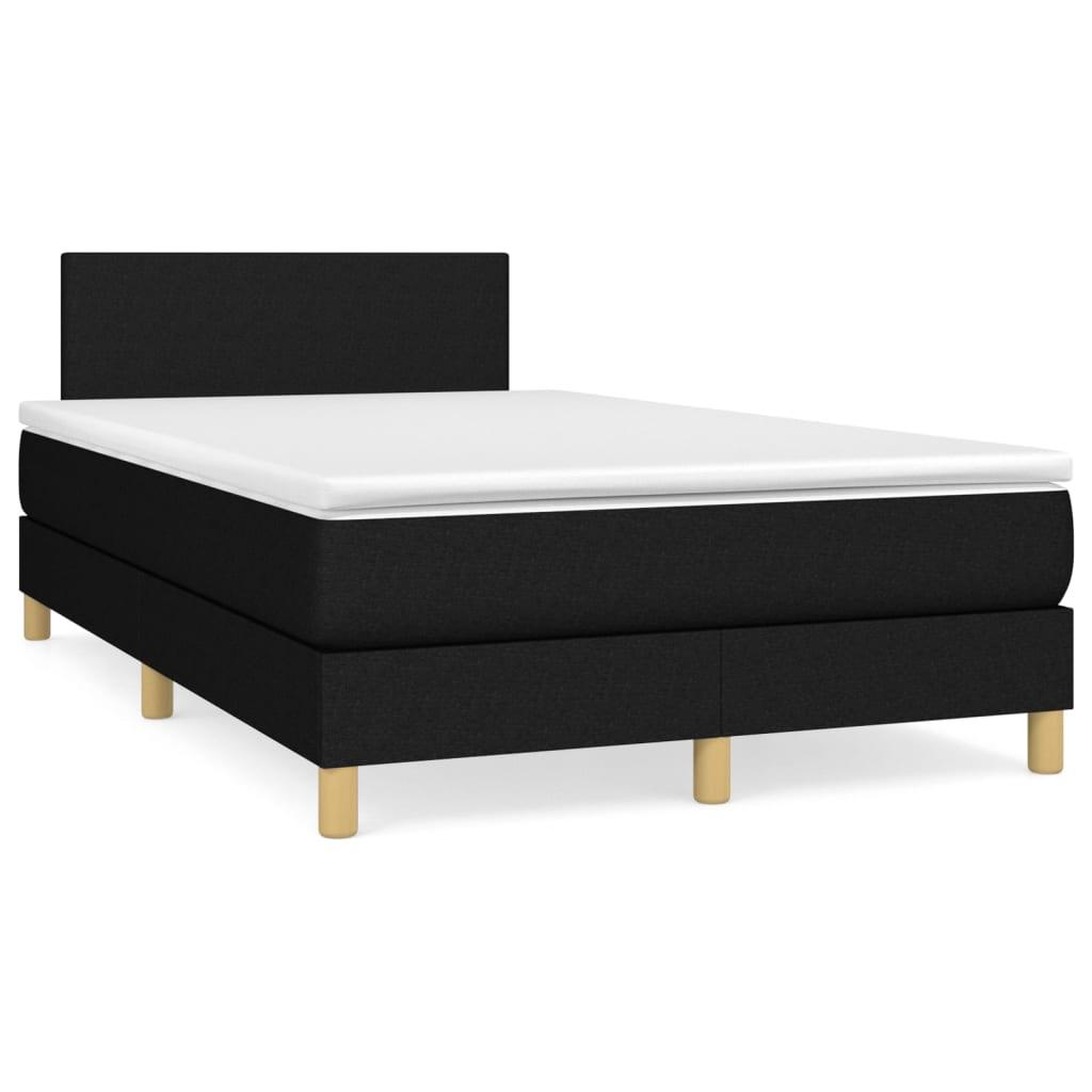 Kontinentalseng med madras 120x190 cm stof sort billede