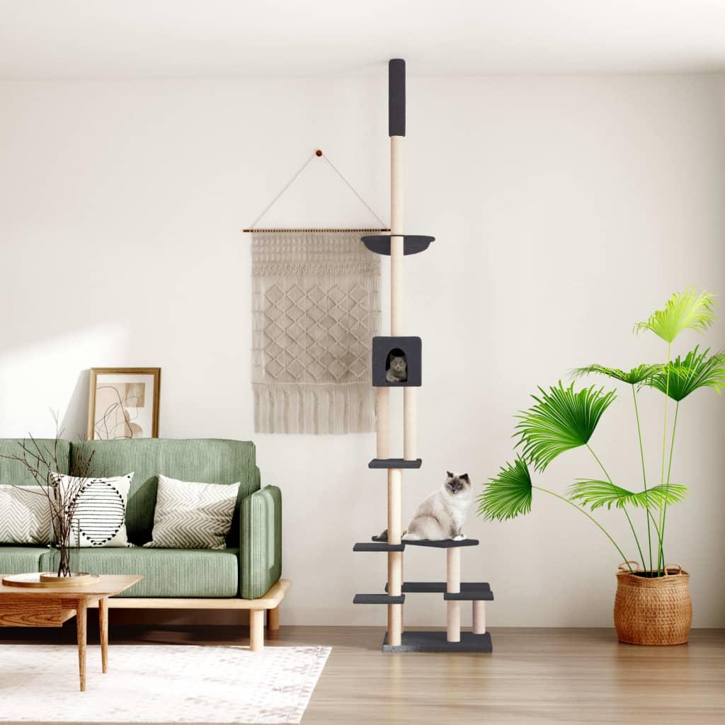 Kradsetræ fra gulv til loft 268,5-294,5 cm mørkegrå