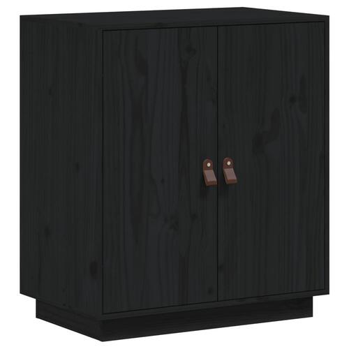 Skænk 65,5x40x75 cm massivt fyrretræ sort