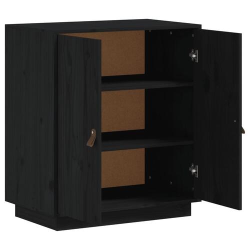 Skænk 65,5x40x75 cm massivt fyrretræ sort