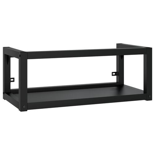 Væghængt badeværelsesmøbel til håndvask 79x38x31 cm jern sort