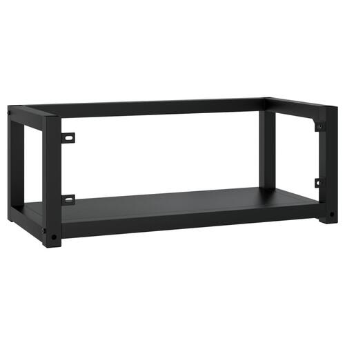 Væghængt badeværelsesmøbel til håndvask 79x38x31 cm jern sort