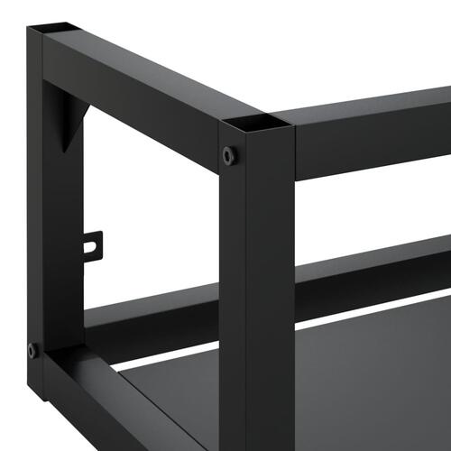Væghængt badeværelsesmøbel til håndvask 79x38x31 cm jern sort