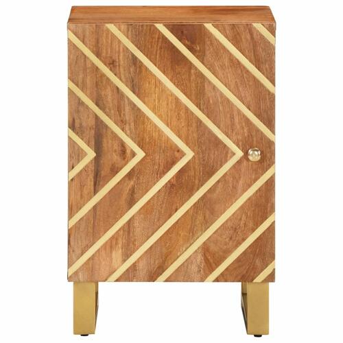 Badeværelsesskab 38x33,5x58 cm massivt mangotræ brun og sort