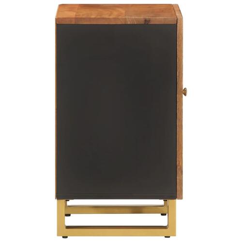 Badeværelsesskab 38x33,5x58 cm massivt mangotræ brun og sort