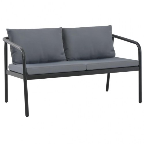 2-personers havesofa med hynder - grå aluminium