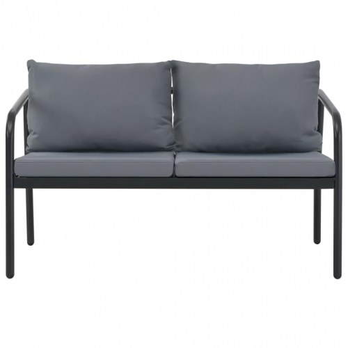 2-personers havesofa med hynder - grå aluminium