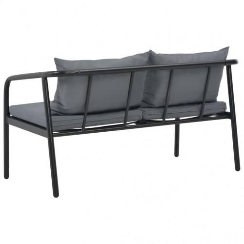 2-personers havesofa med hynder - grå aluminium