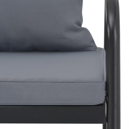 2-personers havesofa med hynder - grå aluminium