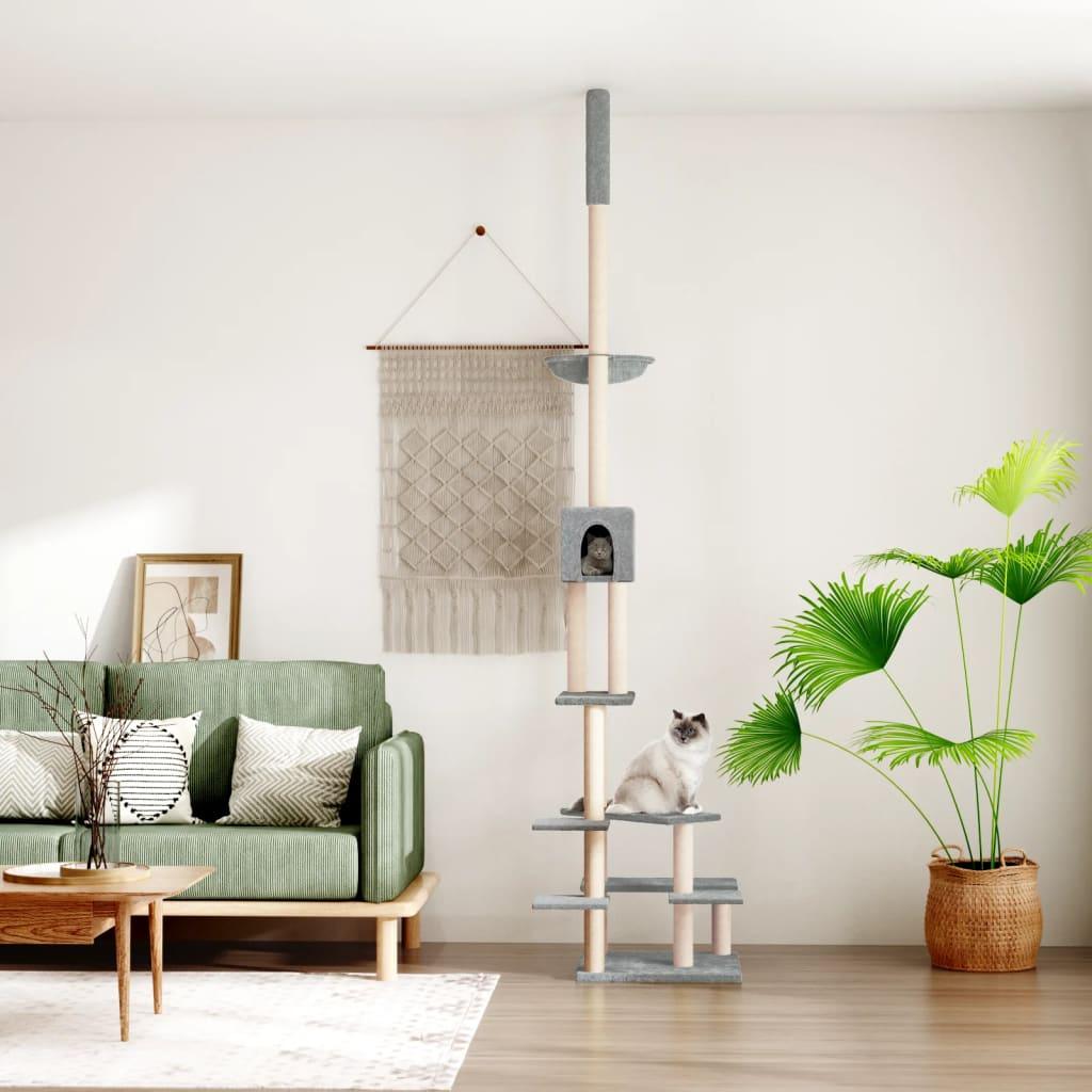 Kradsetræ fra gulv til loft 268,5-294,5 cm lysegrå
