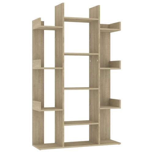 Bogreol 86x25,5x140 cm konstrueret træ sonoma-eg