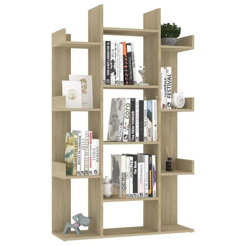 Bogreol 86x25,5x140 cm konstrueret træ sonoma-eg