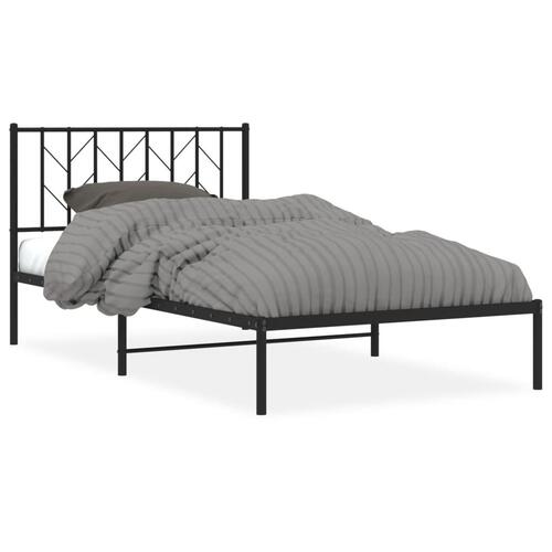 Sengeramme med sengegavl 107x203 cm metal sort