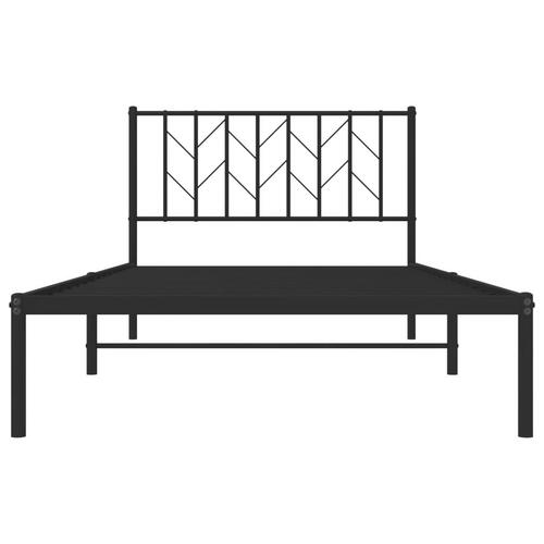Sengeramme med sengegavl 107x203 cm metal sort