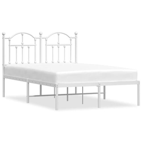Sengeramme med sengegavl 120x200 cm metal hvid